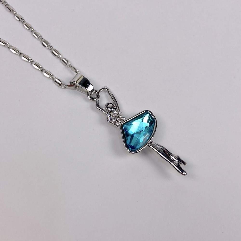 🆕 *Rare* Swan Lake Ballet Dancer Pendant Crystal Necklace - Picture 9 of 15